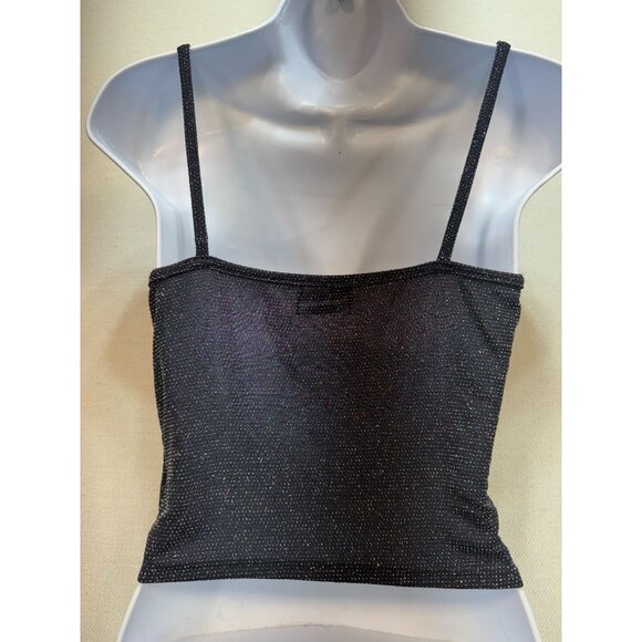 Urban Outfitters Womens Semi Sheer Sparkle Cami Tank Top Size m Black Glittery - Picture 6 of 10